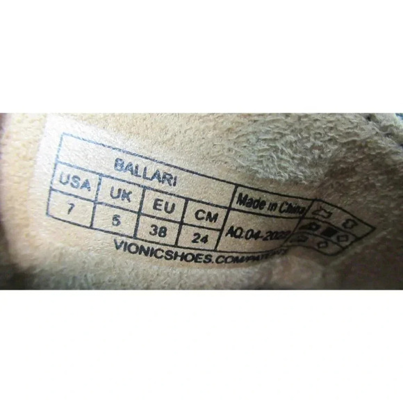 Vionic Womens Ballari Olive Suede Lace Up Shoes Size 7 Wide Lug Soles Comfort - Picture 5 of 7